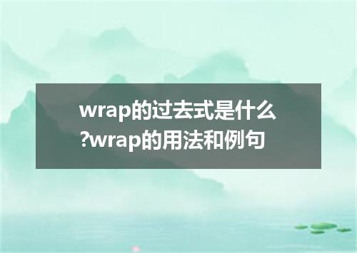 wrap的过去式是什么?wrap的用法和例句