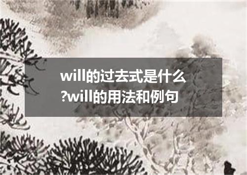will的过去式是什么?will的用法和例句