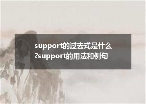 support的过去式是什么?support的用法和例句