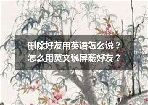 删除好友用英语怎么说?怎么用英文说屏蔽好友?