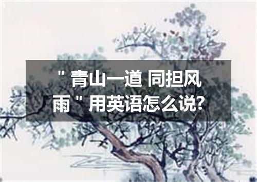 "青山一道 同担风雨"用英语怎么说?