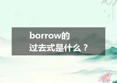 borrow的过去式是什么?
