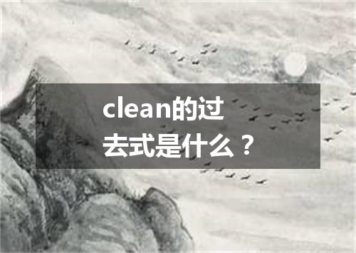 clean的过去式是什么?