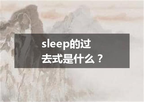 sleep的过去式是什么?