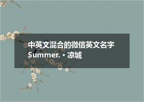 中英文混合的微信英文名字 Summer. · 凉城