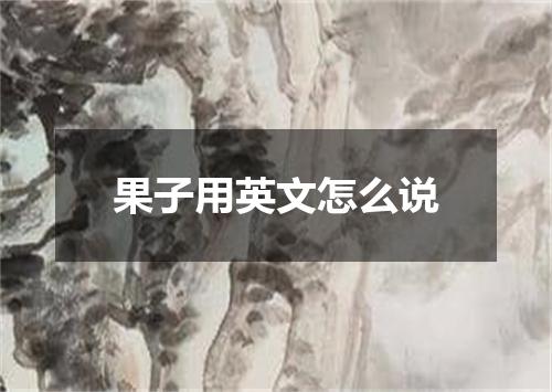 果子用英文怎么说