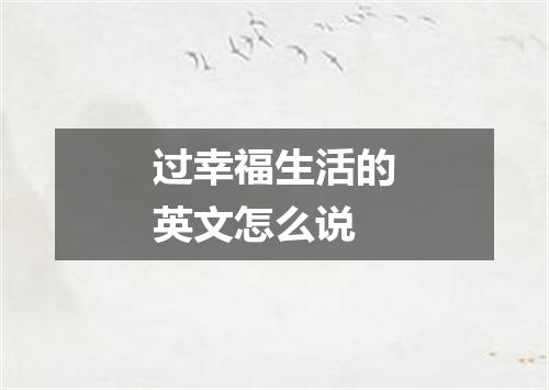 过幸福生活的英文怎么说