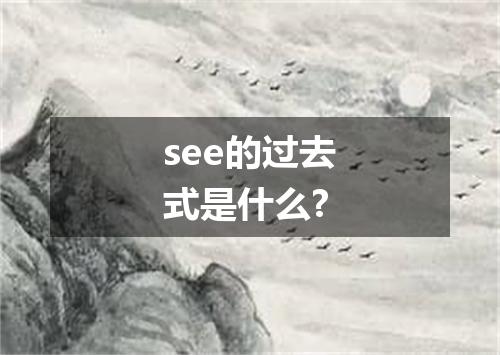 see的过去式是什么?