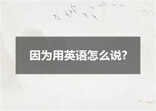 因为用英语怎么说?