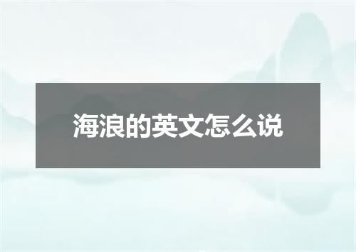 海浪的英文怎么说