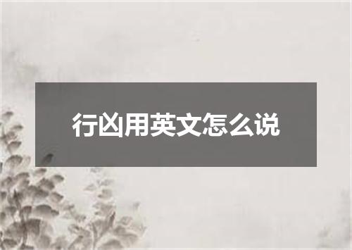 行凶用英文怎么说