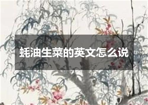蚝油生菜的英文怎么说