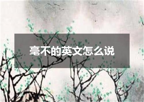 毫不的英文怎么说