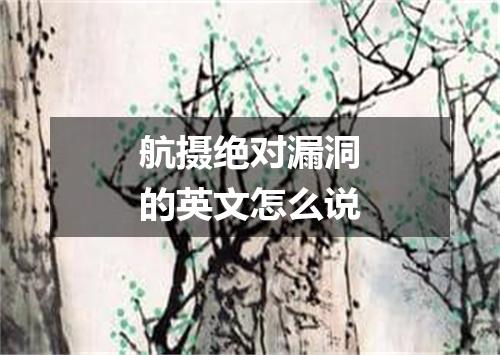 航摄绝对漏洞的英文怎么说