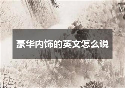 豪华内饰的英文怎么说