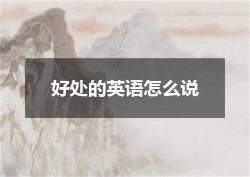好处的英语怎么说