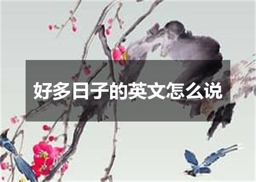 好多日子的英文怎么说