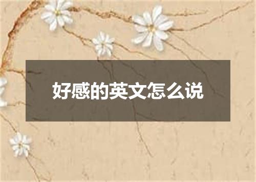 好感的英文怎么说