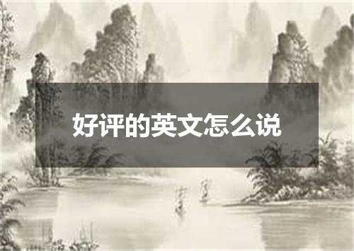 好评的英文怎么说