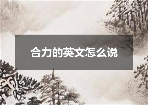 合力的英文怎么说