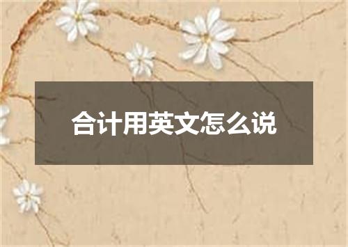 合计用英文怎么说