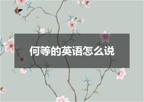 何等的英语怎么说