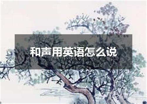 和声用英语怎么说