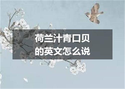 荷兰汁青口贝的英文怎么说