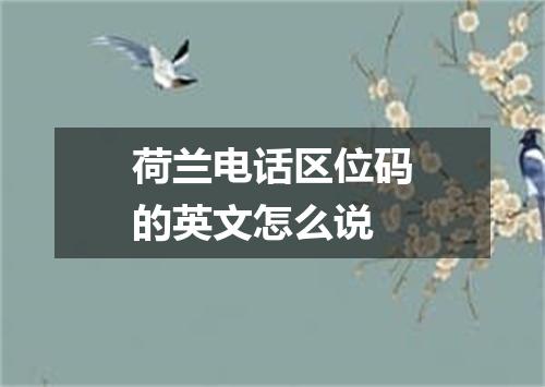 荷兰电话区位码的英文怎么说