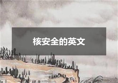 核安全的英文