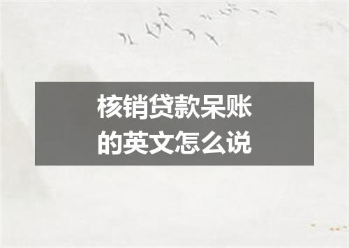 核销贷款呆账的英文怎么说
