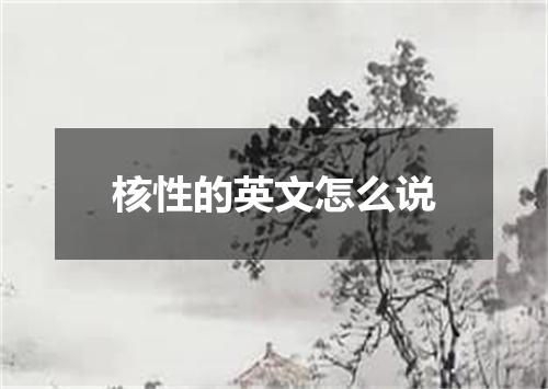 核性的英文怎么说