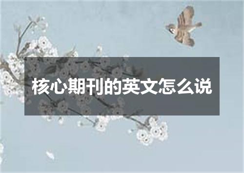 核心期刊的英文怎么说