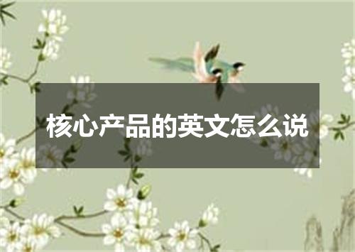 核心产品的英文怎么说