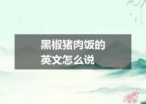 黑椒猪肉饭的英文怎么说