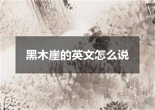 黑木崖的英文怎么说