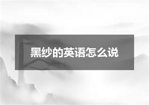 黑纱的英语怎么说