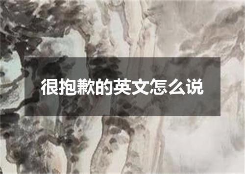 很抱歉的英文怎么说