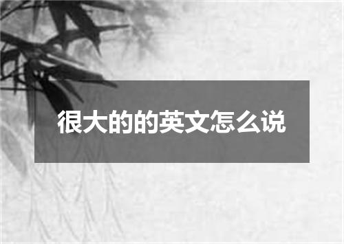 很大的的英文怎么说