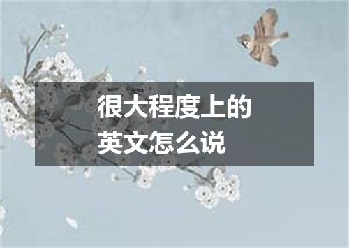 很大程度上的英文怎么说