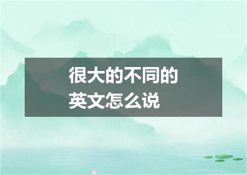 很大的不同的英文怎么说