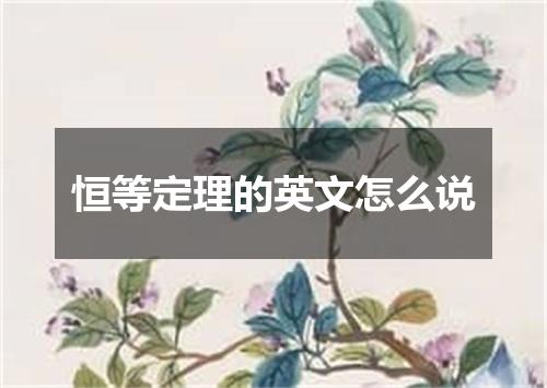 恒等定理的英文怎么说