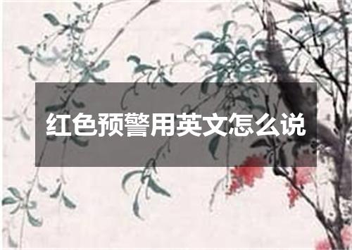 红色预警用英文怎么说