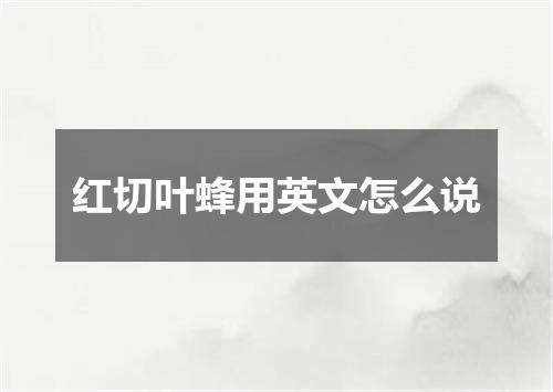 红切叶蜂用英文怎么说