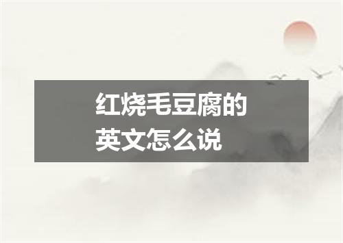 红烧毛豆腐的英文怎么说