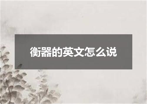 衡器的英文怎么说