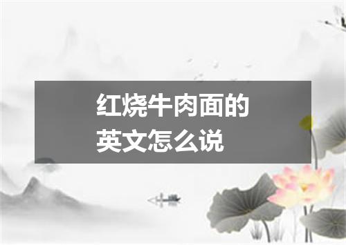 红烧牛肉面的英文怎么说