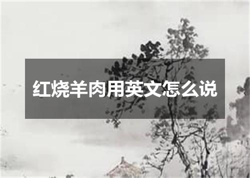 红烧羊肉用英文怎么说