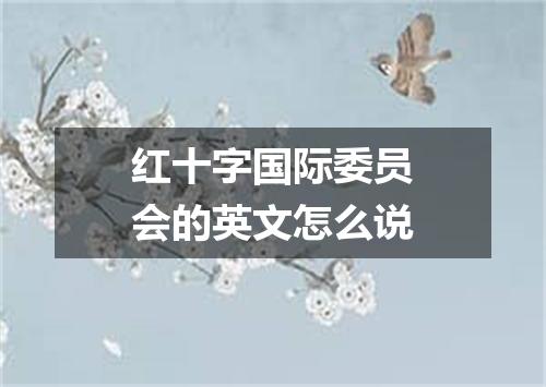 红十字国际委员会的英文怎么说