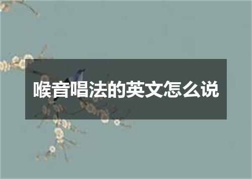 喉音唱法的英文怎么说